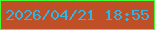 文字の大きさ：1、枠の色：46fb33、背景の色：be4f26、文字の色：33b4e3 無料ブログパーツのブログ時計
