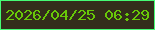 文字の大きさ：5、枠の色：46fb74、背景の色：332e1b、文字の色：68c808 無料ブログパーツのブログ時計