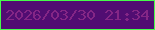 文字の大きさ：2、枠の色：46fc4b、背景の色：510d72、文字の色：842686 無料ブログパーツのブログ時計