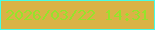 文字の大きさ：4、枠の色：46fde5、背景の色：dab346、文字の色：96e32b 無料ブログパーツのブログ時計