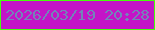 文字の大きさ：1、枠の色：46ff0b、背景の色：c315c7、文字の色：7384b9 無料ブログパーツのブログ時計