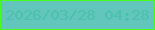 文字の大きさ：5、枠の色：46ff1c、背景の色：62c6bc、文字の色：4ac1ac 無料ブログパーツのブログ時計