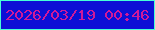 文字の大きさ：1、枠の色：46ffd6、背景の色：0d0fd6、文字の色：d01999 無料ブログパーツのブログ時計