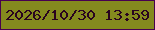 文字の大きさ：2、枠の色：470050、背景の色：848a1e、文字の色：29031f 無料ブログパーツのブログ時計