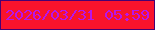 文字の大きさ：4、枠の色：470172、背景の色：f9132c、文字の色：b715eb 無料ブログパーツのブログ時計