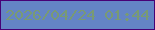 文字の大きさ：3、枠の色：470176、背景の色：6484c5、文字の色：799a74 無料ブログパーツのブログ時計