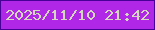 文字の大きさ：5、枠の色：470196、背景の色：b127e8、文字の色：d3d9be 無料ブログパーツのブログ時計