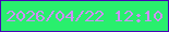 文字の大きさ：2、枠の色：4701b7、背景の色：29ef6d、文字の色：ce90f8 無料ブログパーツのブログ時計