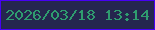 文字の大きさ：5、枠の色：4701f3、背景の色：25264e、文字の色：2f9c6f 無料ブログパーツのブログ時計