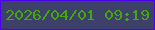 文字の大きさ：3、枠の色：4702eb、背景の色：3d4069、文字の色：45a70f 無料ブログパーツのブログ時計