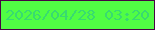 文字の大きさ：3、枠の色：470444、背景の色：51fd44、文字の色：38db70 無料ブログパーツのブログ時計
