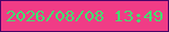 文字の大きさ：2、枠の色：470469、背景の色：f03c86、文字の色：43df70 無料ブログパーツのブログ時計