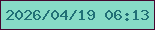 文字の大きさ：3、枠の色：47062e、背景の色：87dbc6、文字の色：217076 無料ブログパーツのブログ時計