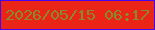 文字の大きさ：2、枠の色：4706f0、背景の色：ea2517、文字の色：888b29 無料ブログパーツのブログ時計