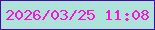 文字の大きさ：3、枠の色：4709a3、背景の色：aee3da、文字の色：f615df 無料ブログパーツのブログ時計