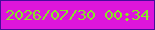 文字の大きさ：3、枠の色：470b9b、背景の色：dd16db、文字の色：88e527 無料ブログパーツのブログ時計