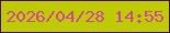 文字の大きさ：2、枠の色：470c3e、背景の色：bdcb00、文字の色：d5479e 無料ブログパーツのブログ時計