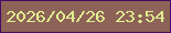 文字の大きさ：3、枠の色：470c67、背景の色：8e6357、文字の色：e1ef91 無料ブログパーツのブログ時計