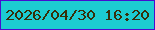 文字の大きさ：1、枠の色：470cd0、背景の色：1cccd1、文字の色：372f09 無料ブログパーツのブログ時計