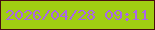 文字の大きさ：2、枠の色：470d10、背景の色：a0cd12、文字の色：aa66e6 無料ブログパーツのブログ時計