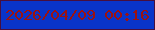 文字の大きさ：5、枠の色：470e3e、背景の色：0934c9、文字の色：9c1211 無料ブログパーツのブログ時計