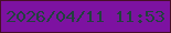 文字の大きさ：1、枠の色：470f28、背景の色：7d12a1、文字の色：22413e 無料ブログパーツのブログ時計