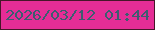 文字の大きさ：5、枠の色：471629、背景の色：e52d96、文字の色：3c5d70 無料ブログパーツのブログ時計