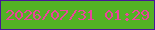 文字の大きさ：1、枠の色：471698、背景の色：53b225、文字の色：eb449c 無料ブログパーツのブログ時計
