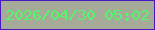 文字の大きさ：5、枠の色：4717bf、背景の色：a5aa99、文字の色：52f867 無料ブログパーツのブログ時計