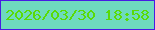 文字の大きさ：1、枠の色：471be3、背景の色：6edabe、文字の色：59db06 無料ブログパーツのブログ時計
