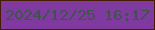 文字の大きさ：2、枠の色：471c02、背景の色：7f399f、文字の色：3d5548 無料ブログパーツのブログ時計