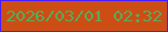文字の大きさ：5、枠の色：471cfd、背景の色：cd4e14、文字の色：55ac5d 無料ブログパーツのブログ時計