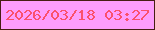 文字の大きさ：4、枠の色：471e13、背景の色：fd9dfc、文字の色：fb506c 無料ブログパーツのブログ時計
