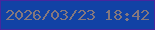 文字の大きさ：4、枠の色：47269e、背景の色：1142a5、文字の色：84777e 無料ブログパーツのブログ時計