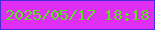 文字の大きさ：4、枠の色：472ad9、背景の色：df2ff5、文字の色：5edf21 無料ブログパーツのブログ時計