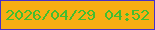 文字の大きさ：5、枠の色：4730c9、背景の色：f7ae13、文字の色：42be30 無料ブログパーツのブログ時計