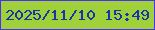 文字の大きさ：5、枠の色：4730f8、背景の色：a0d13b、文字の色：1336a8 無料ブログパーツのブログ時計