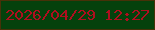 文字の大きさ：1、枠の色：473108、背景の色：05410c、文字の色：af0e1f 無料ブログパーツのブログ時計