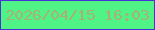 文字の大きさ：2、枠の色：4732d5、背景の色：50f385、文字の色：a9b077 無料ブログパーツのブログ時計