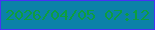 文字の大きさ：5、枠の色：4733f4、背景の色：0b82a8、文字の色：0d9e3f 無料ブログパーツのブログ時計
