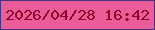文字の大きさ：3、枠の色：473481、背景の色：eb5c98、文字の色：880728 無料ブログパーツのブログ時計