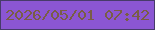 文字の大きさ：2、枠の色：473b6a、背景の色：8b56d3、文字の色：795d46 無料ブログパーツのブログ時計