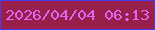 文字の大きさ：5、枠の色：473bf1、背景の色：991f4b、文字の色：de66f5 無料ブログパーツのブログ時計