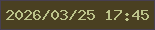 文字の大きさ：4、枠の色：473f51、背景の色：4a4021、文字の色：bcc38a 無料ブログパーツのブログ時計