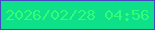 文字の大きさ：1、枠の色：4745c1、背景の色：0de089、文字の色：32fc79 無料ブログパーツのブログ時計