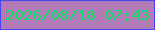 文字の大きさ：4、枠の色：4746f7、背景の色：b07bb6、文字の色：03e564 無料ブログパーツのブログ時計