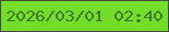 文字の大きさ：3、枠の色：47473d、背景の色：72de28、文字の色：41782b 無料ブログパーツのブログ時計