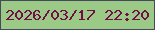 文字の大きさ：3、枠の色：47485b、背景の色：9aca86、文字の色：720e49 無料ブログパーツのブログ時計