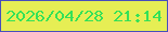 文字の大きさ：3、枠の色：474ebc、背景の色：e6ee54、文字の色：35e158 無料ブログパーツのブログ時計