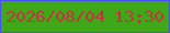 文字の大きさ：3、枠の色：4750f5、背景の色：3fa818、文字の色：c6313e 無料ブログパーツのブログ時計